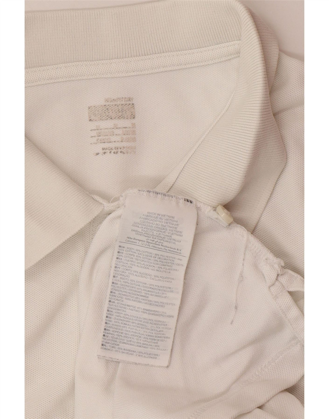 Camisa polo masculina NIKE de algodão branco médio