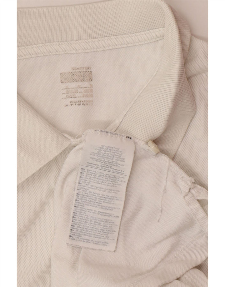 Camisa polo masculina NIKE de algodão branco médio