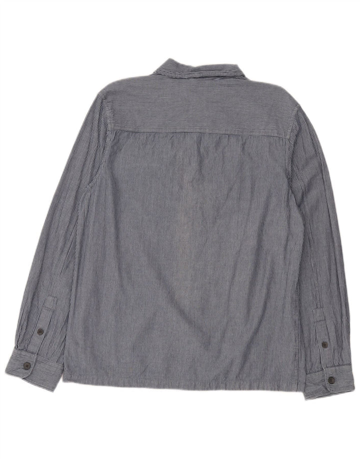Camisa masculina French Connection pequena risca de giz azul marinho