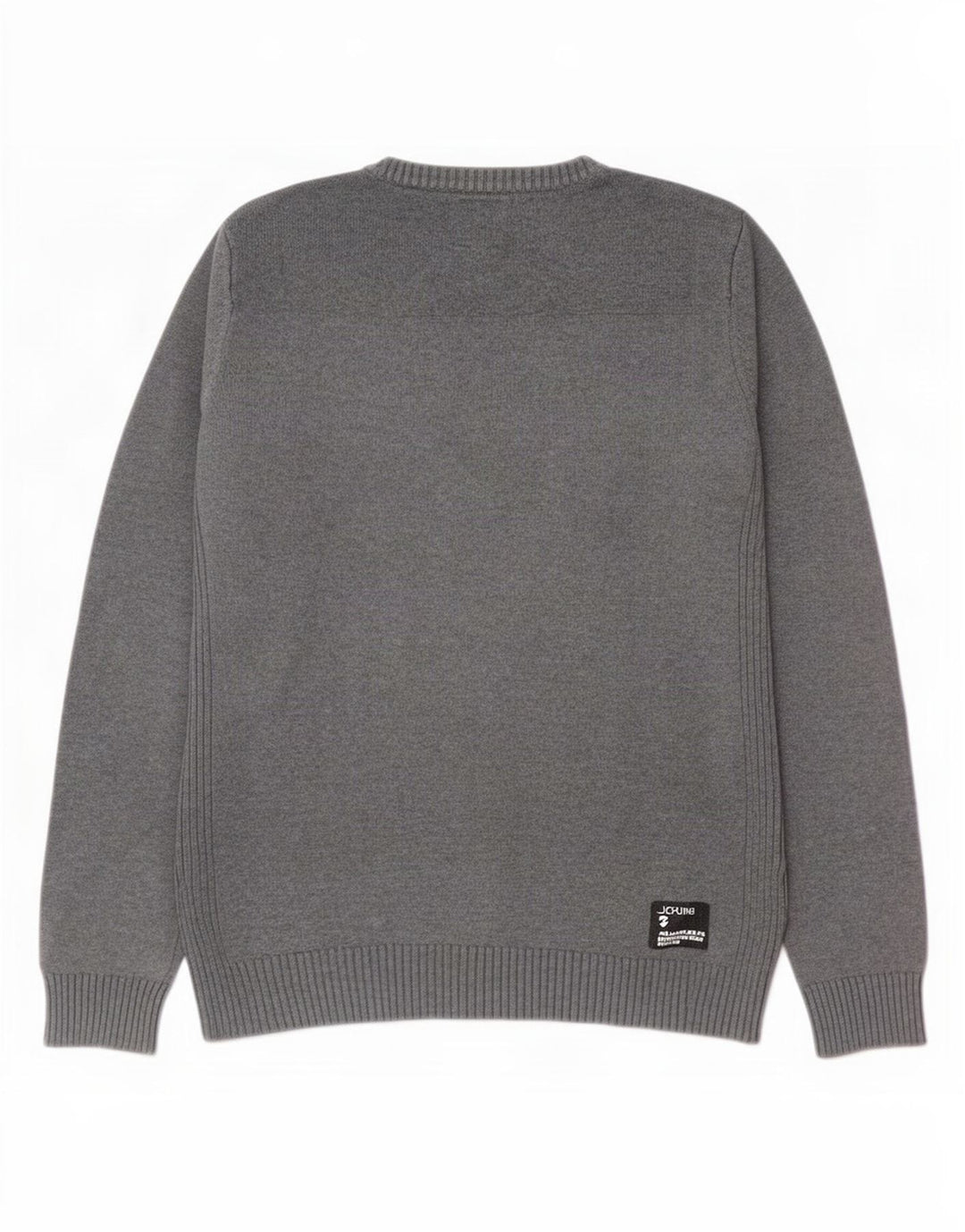 Suéter masculino Jack & Jones com decote em V de algodão cinza médio