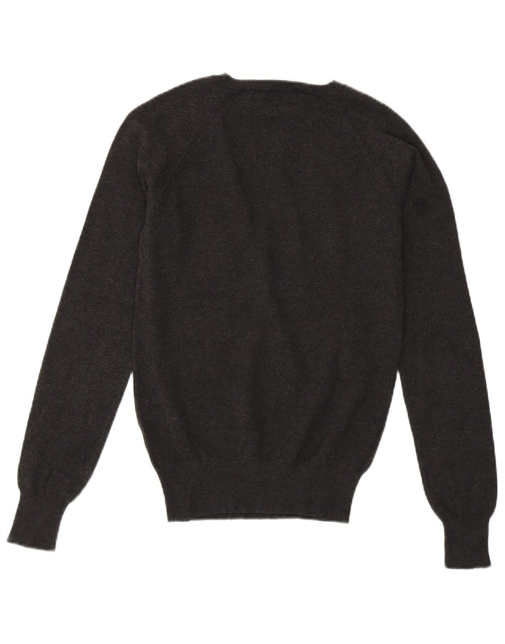 Suéter feminino ZARA com decote em V Reino Unido 10 pequeno cinza