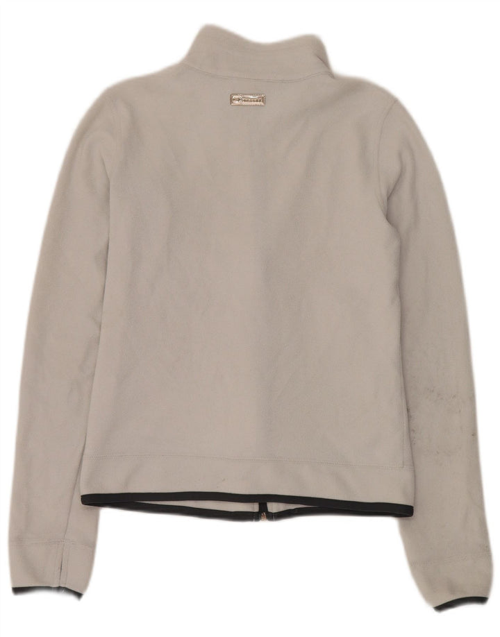 Jaqueta feminina de lã gráfica Champion UK 10 pequena poliéster branco