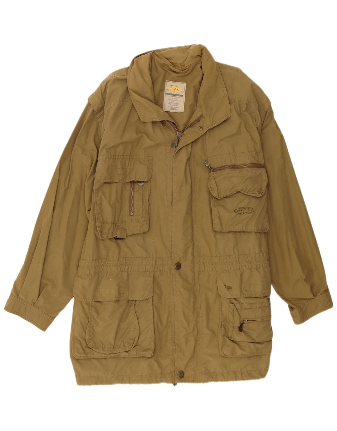 Jaqueta utilitária masculina Camel Active com capuz EU 58 2XL algodão cáqui