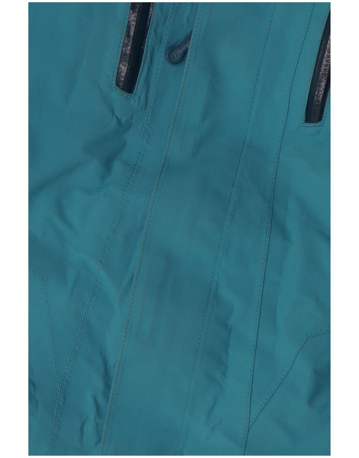 Jaqueta de chuva feminina grande com capuz Berghaus Reino Unido 10 pequena azul nylon