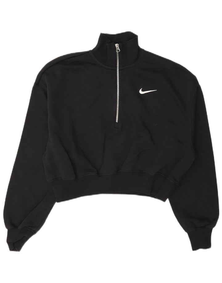 Moletom Nike feminino oversized com zíper e gola alta UK 10 pequeno preto