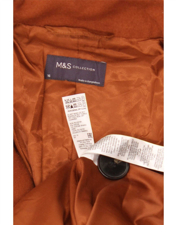Sobretudo feminino Marks & Spencer Reino Unido 16 grande poliéster marrom
