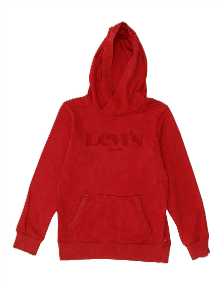 LEVI'S Boys Graphic Hoodie Jumper 11-12 Years Red Cotton Vintage Levi's and Second-Hand Levi's from Messina Hembry 
