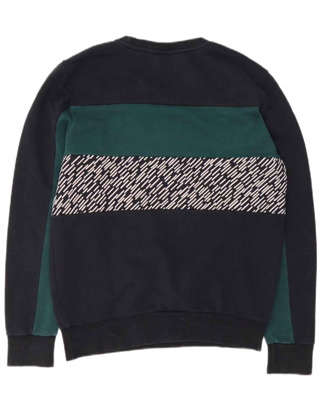 Puma masculino gráfico moletom jumper pequeno preto colorblock