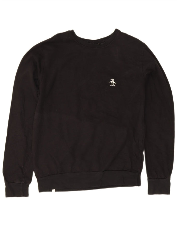 Penguin moletom masculino jumper médio algodão preto