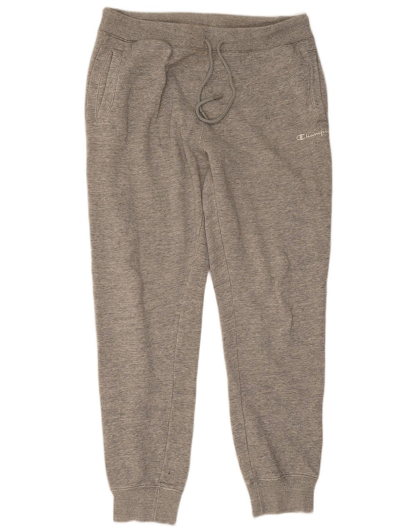 Calça de treino feminina Champion Joggers UK 14 algodão manchado cinza médio