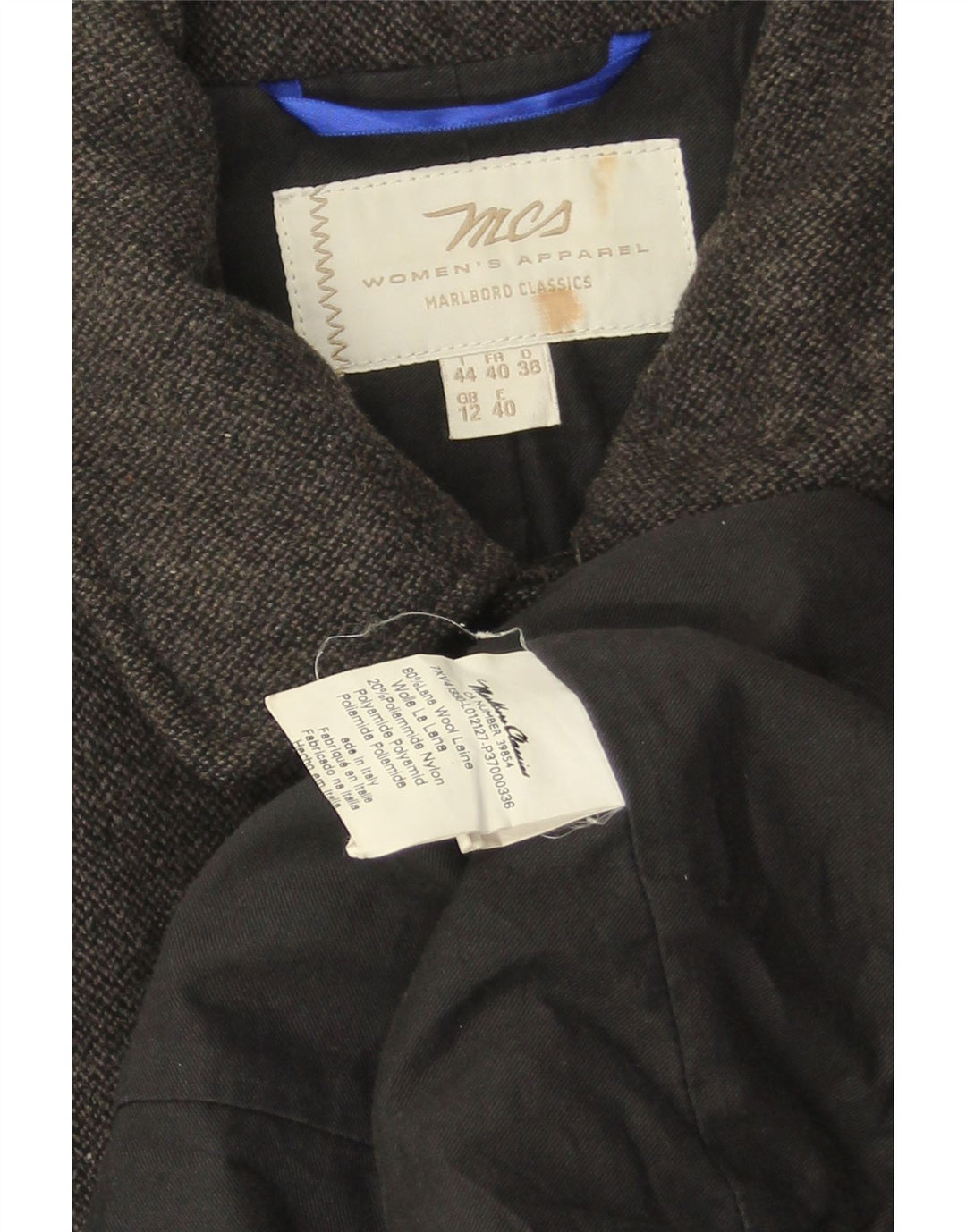 Sobretudo feminino MARLBORO CLASSICS UK 12 lã cinza médio