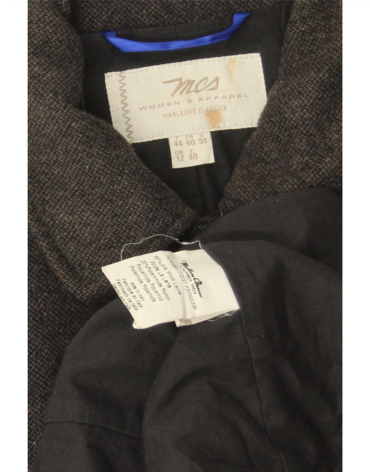 Sobretudo feminino MARLBORO CLASSICS UK 12 lã cinza médio