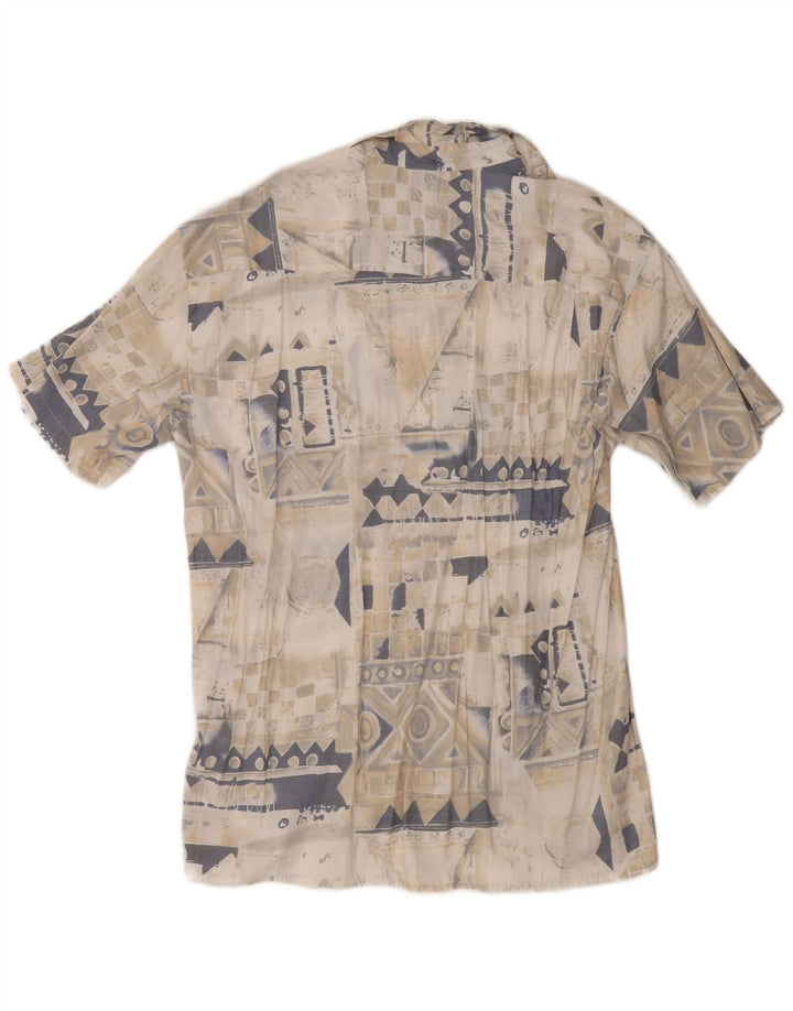 Camisa masculina de manga curta Rudnick média bege geométrica
