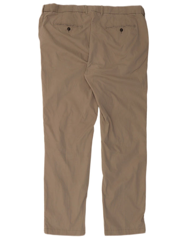 Calça chino reta masculina Marks & Spencer Blue Harbor W42 L35 bege