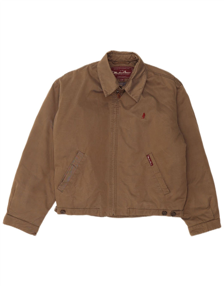 Jaqueta acolchoada masculina Marlboro Classics IT 50 grande algodão bege