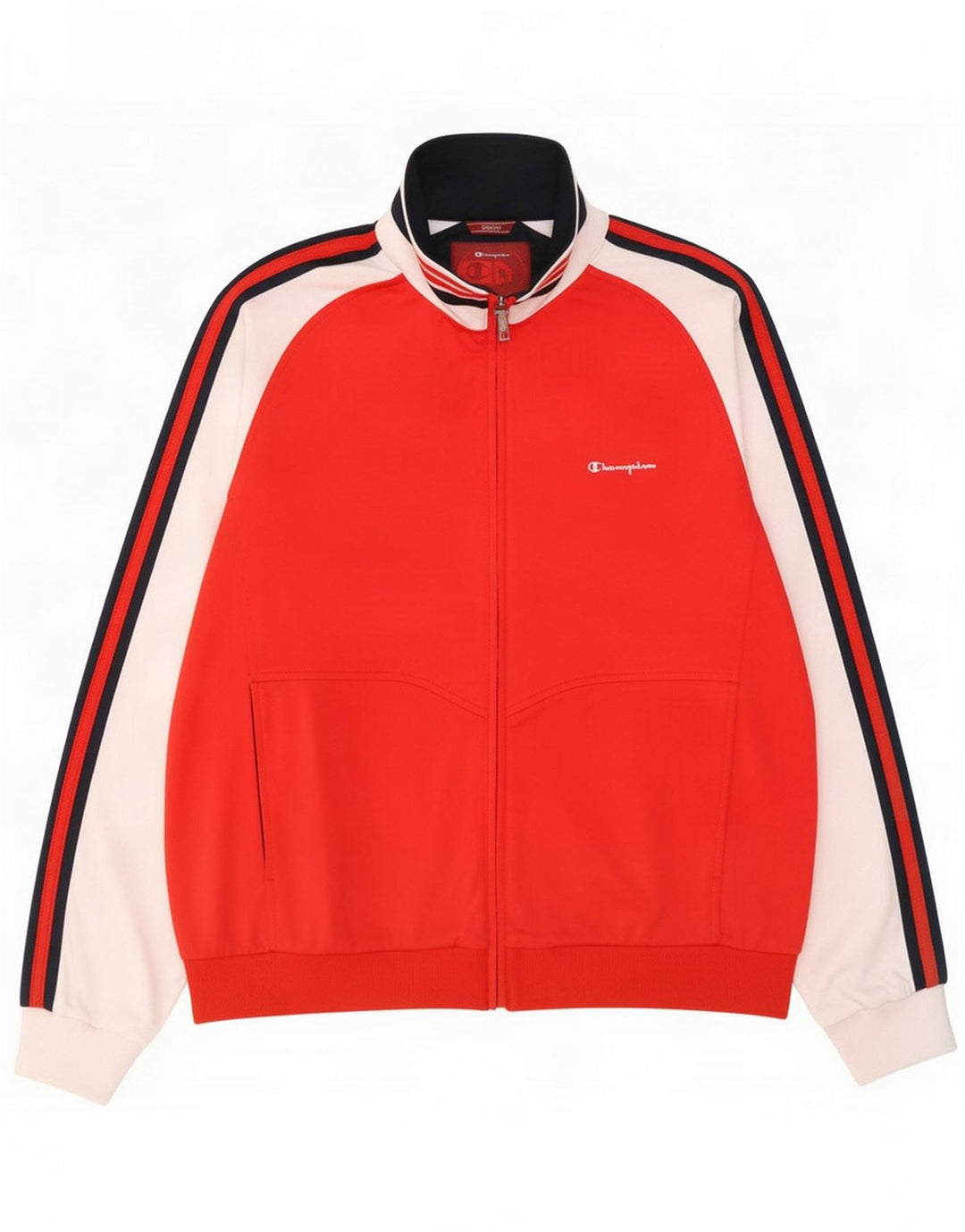 Champion Mens Treino Top Jaqueta Grande Poliéster Colorblock Vermelho