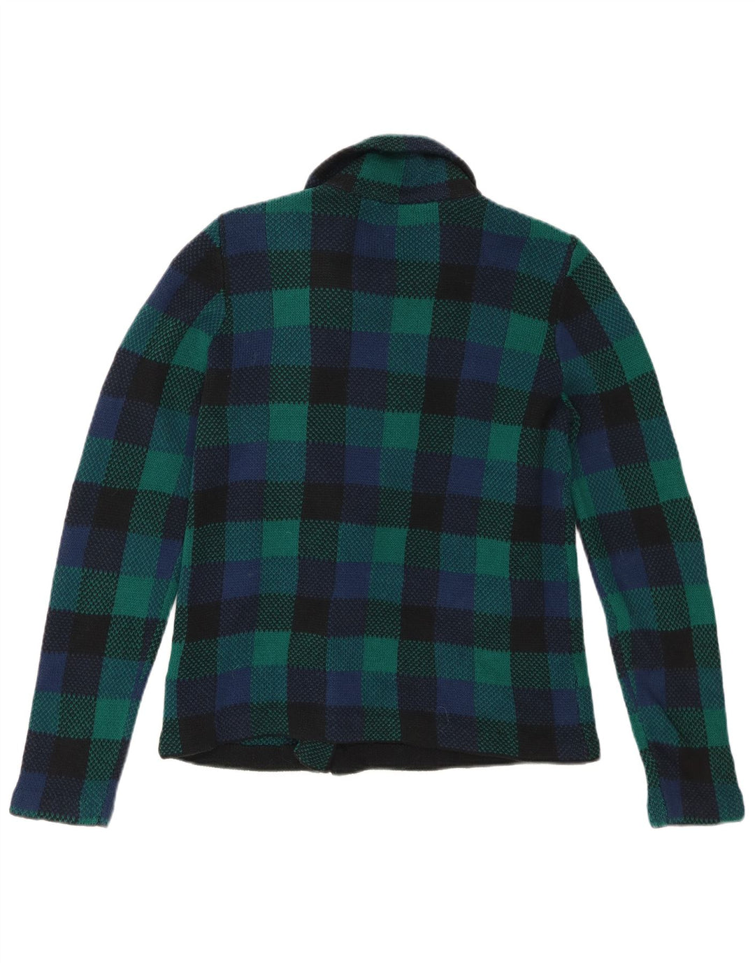 Suéter cardigã feminino Chaps UK 14 algodão xadrez verde médio
