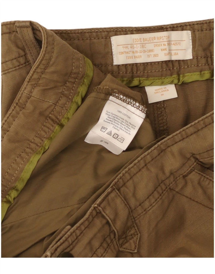 Shorts cargo feminino Eddie Bauer US 16 2XL W40 algodão cáqui