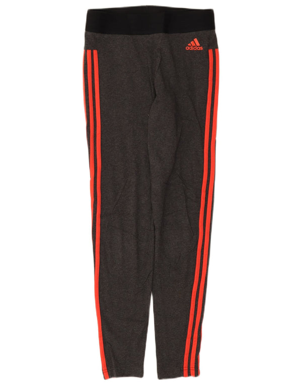 Leggings femininas Adidas UK 12/14 cinza médio colorblock algodão