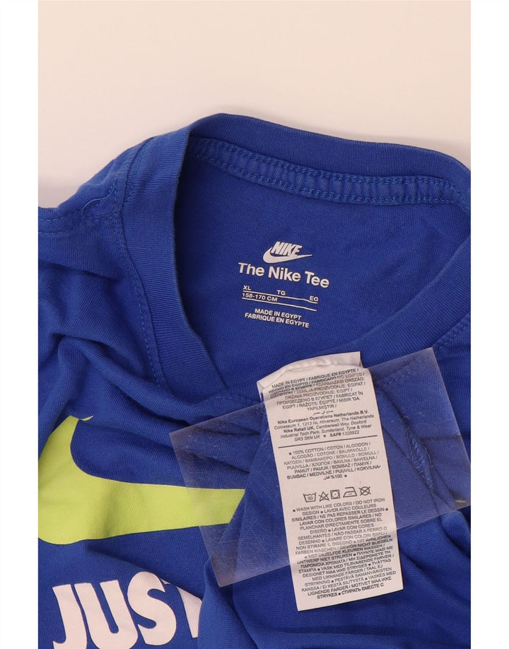 Camiseta NIKE Meninos Graphic Top 13-14 Anos XL Azul Algodão