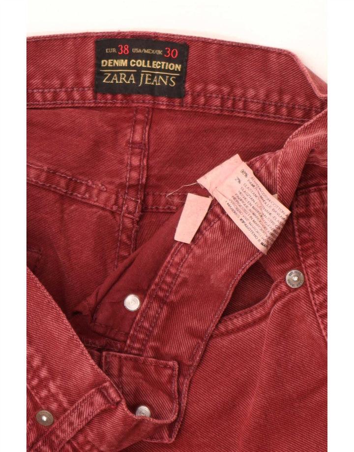 Zara Mens Slim Jeans EU 38 Pequeno W30 L30 Algodão Vermelho