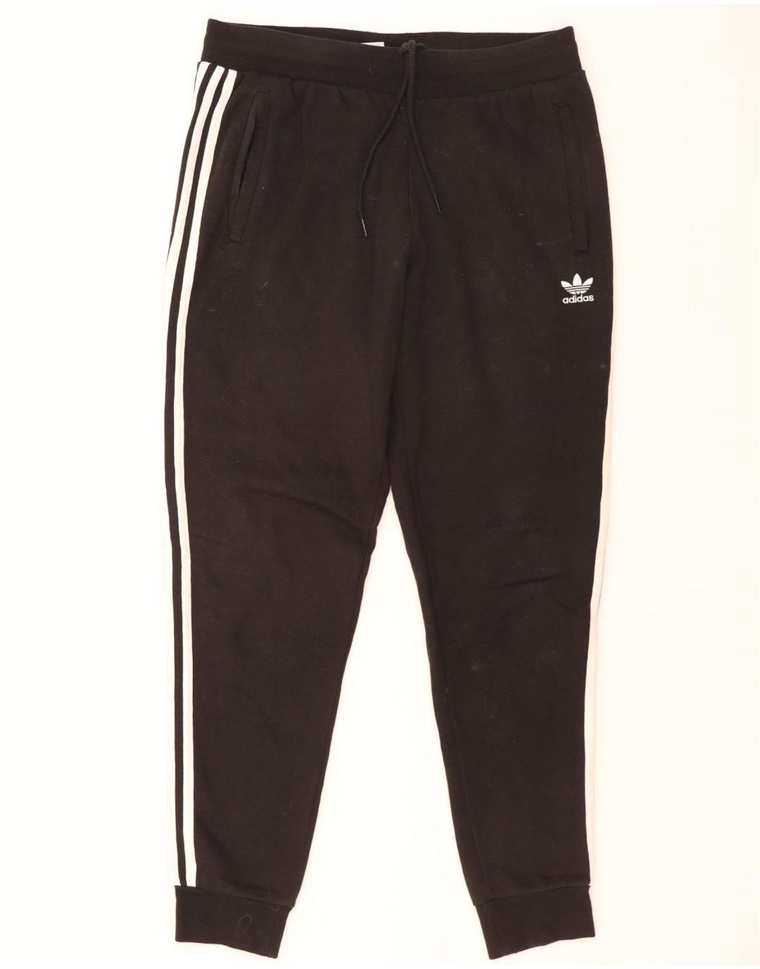Adidas Calças de treino femininas joggers grandes de algodão preto