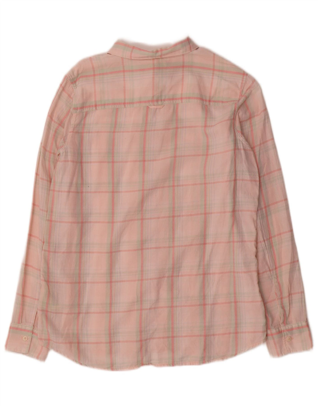 Camisa feminina Lee UK 14 algodão xadrez rosa médio