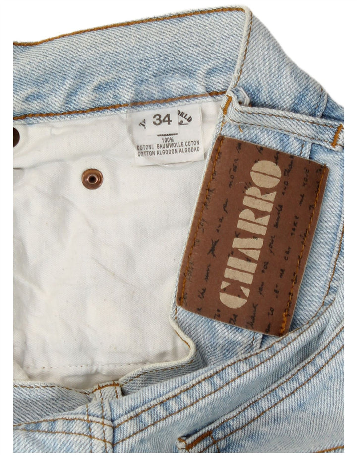 Charro Mens Straight Jeans W34 L29 Azul Algodão
