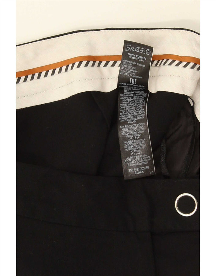 Calça feminina Marks & Spencer Straight Suit Reino Unido 12 Médio W32 L32 Preta
