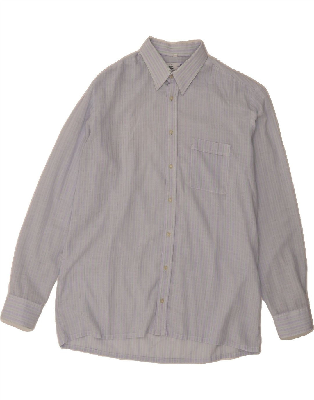 NEW FAST Mens Shirt Size 40 Medium Blue Striped Cotton Vintage New Fast and Second-Hand New Fast from Messina Hembry 