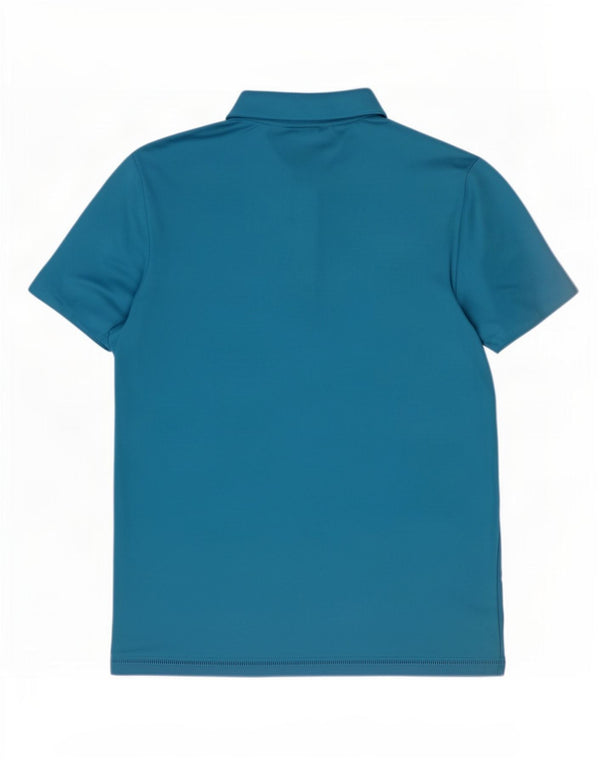 Adidas Mens Polo Shirt Large Blue Striped Polyester
