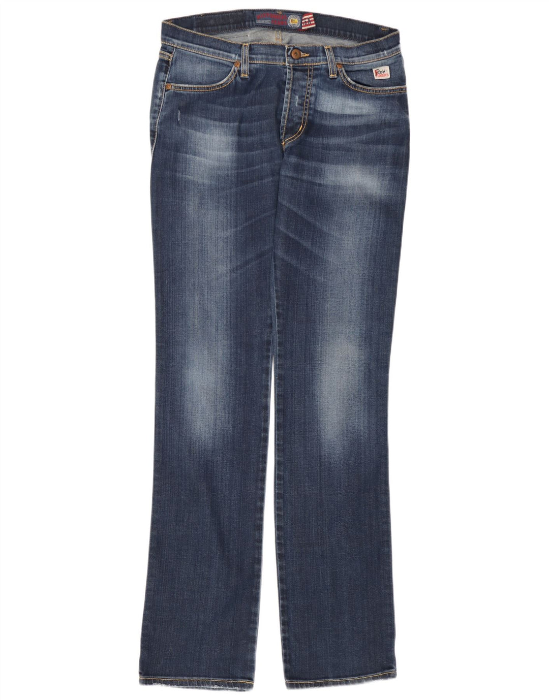 Calça jeans feminina Roy Rogers Bootcut IT 46 grande W32 L36 algodão azul