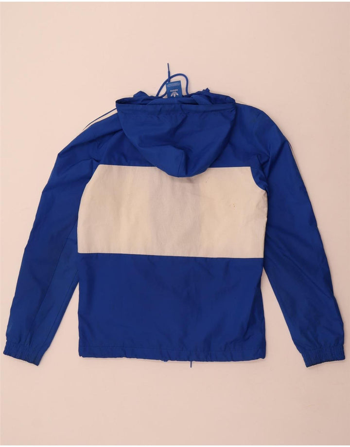 Adidas masculino moletom com capuz jaqueta superior pequeno azul colorblock poliéster