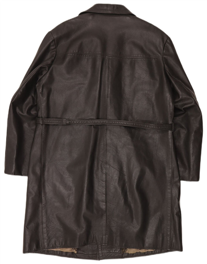 Casaco de couro masculino vintage IT 54 2XL couro preto