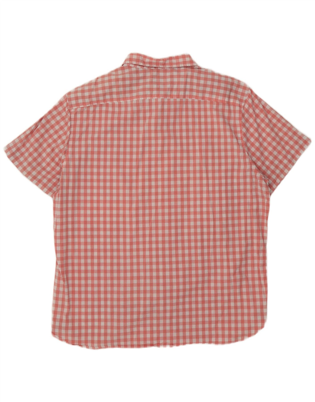 Lee Mens Stretch Manga Curta Regular Fit Camisa 2XL Algodão Gingham Rosa