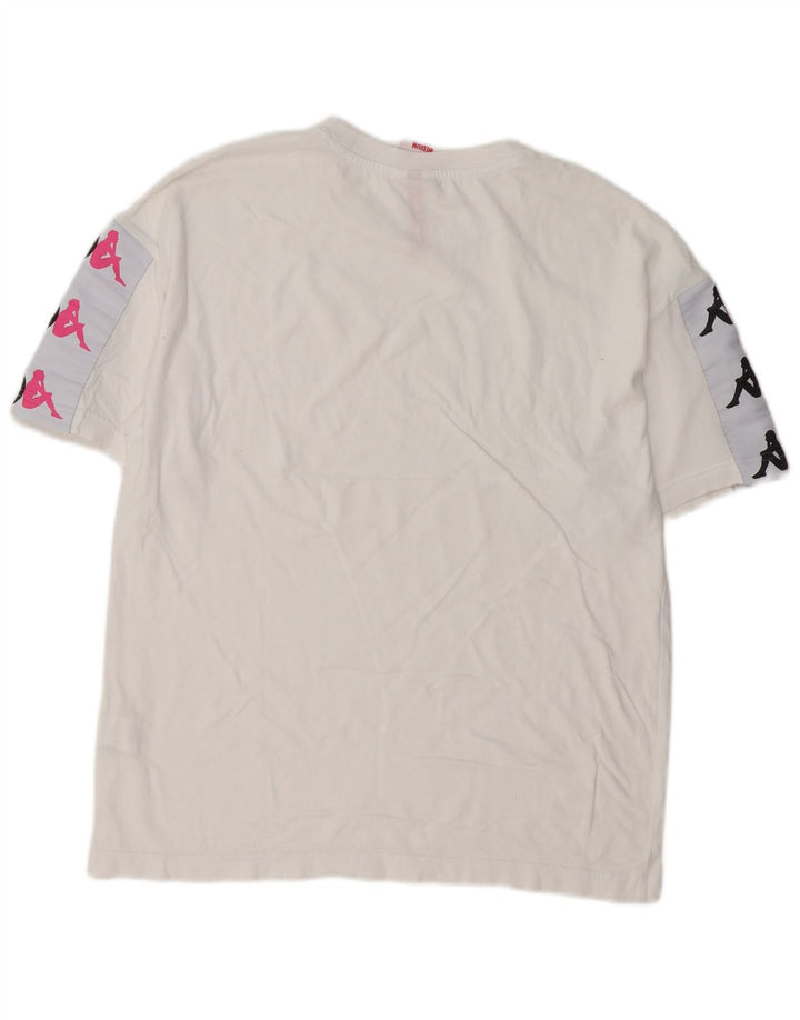 Camiseta gráfica masculina Kappa Top médio algodão branco