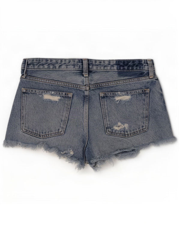 Shorts jeans super baixo feminino Abercrombie & Fitch US 6 médio W30 azul