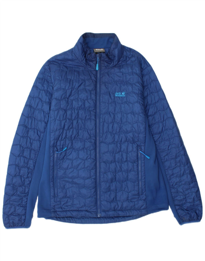 Jaqueta acolchoada masculina JACK WOLFSKIN Reino Unido 40/42 poliéster azul grande