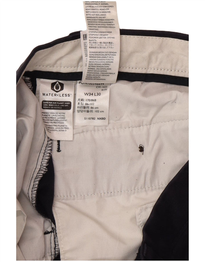 Calça DOCKERS masculina Classic Fit Chino W34 L30 Azul Marinho Algodão Clássico