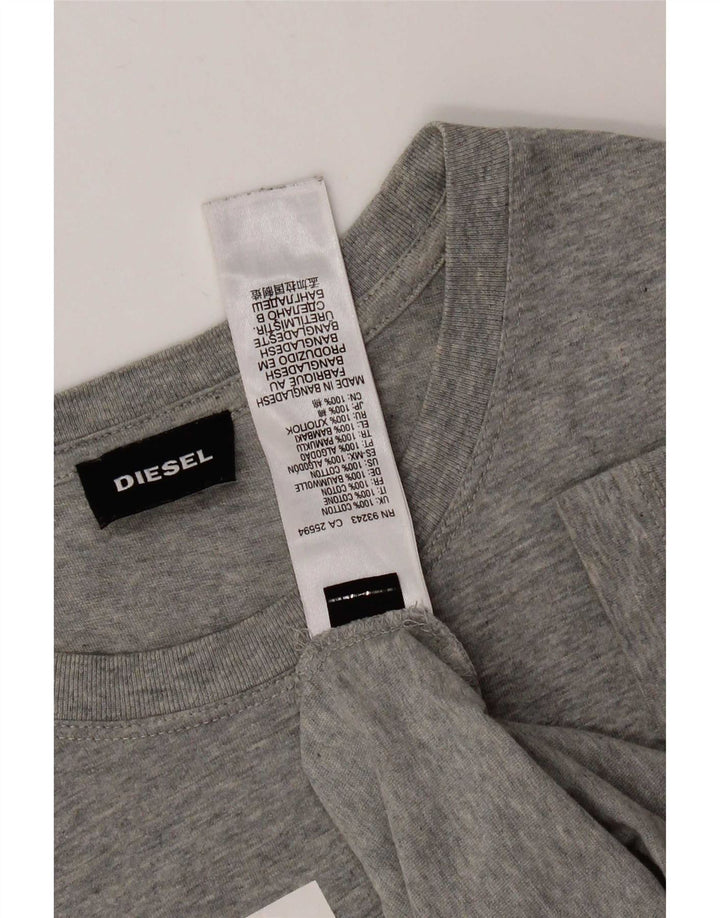 Diesel Camiseta masculina gráfica Top grande algodão cinza