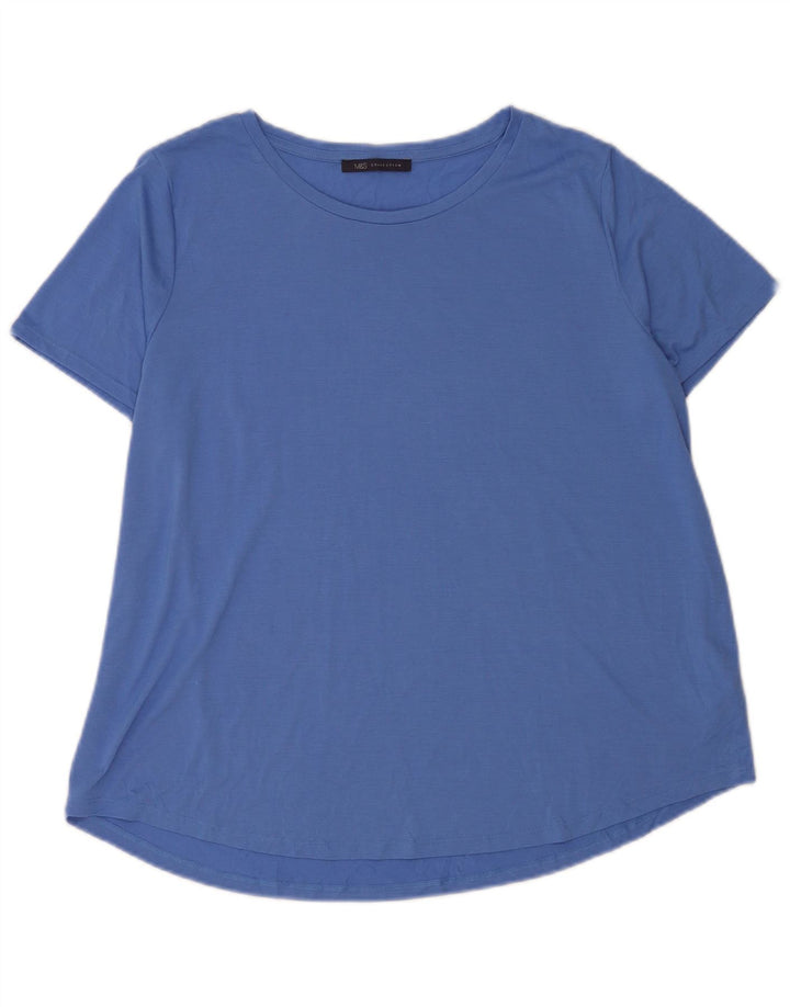Camiseta feminina Marks & Spencer UK 20 2XL azul poliéster