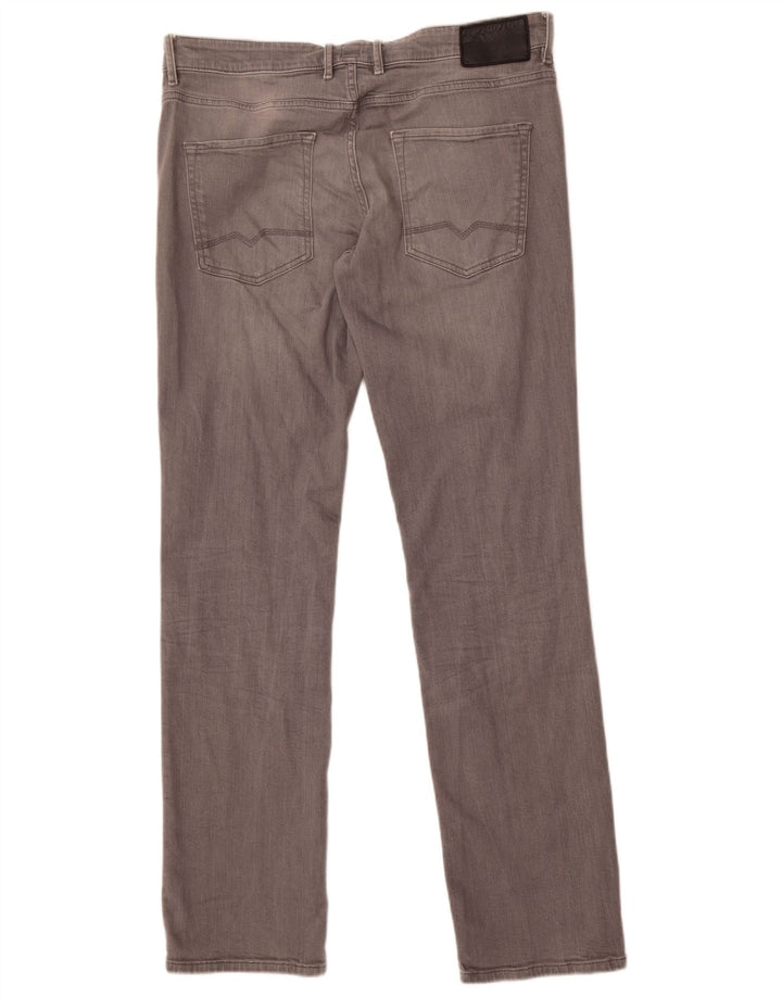 Hugo Boss Masculino Regular Fit Jeans Reto W36 L34 Algodão Cinza