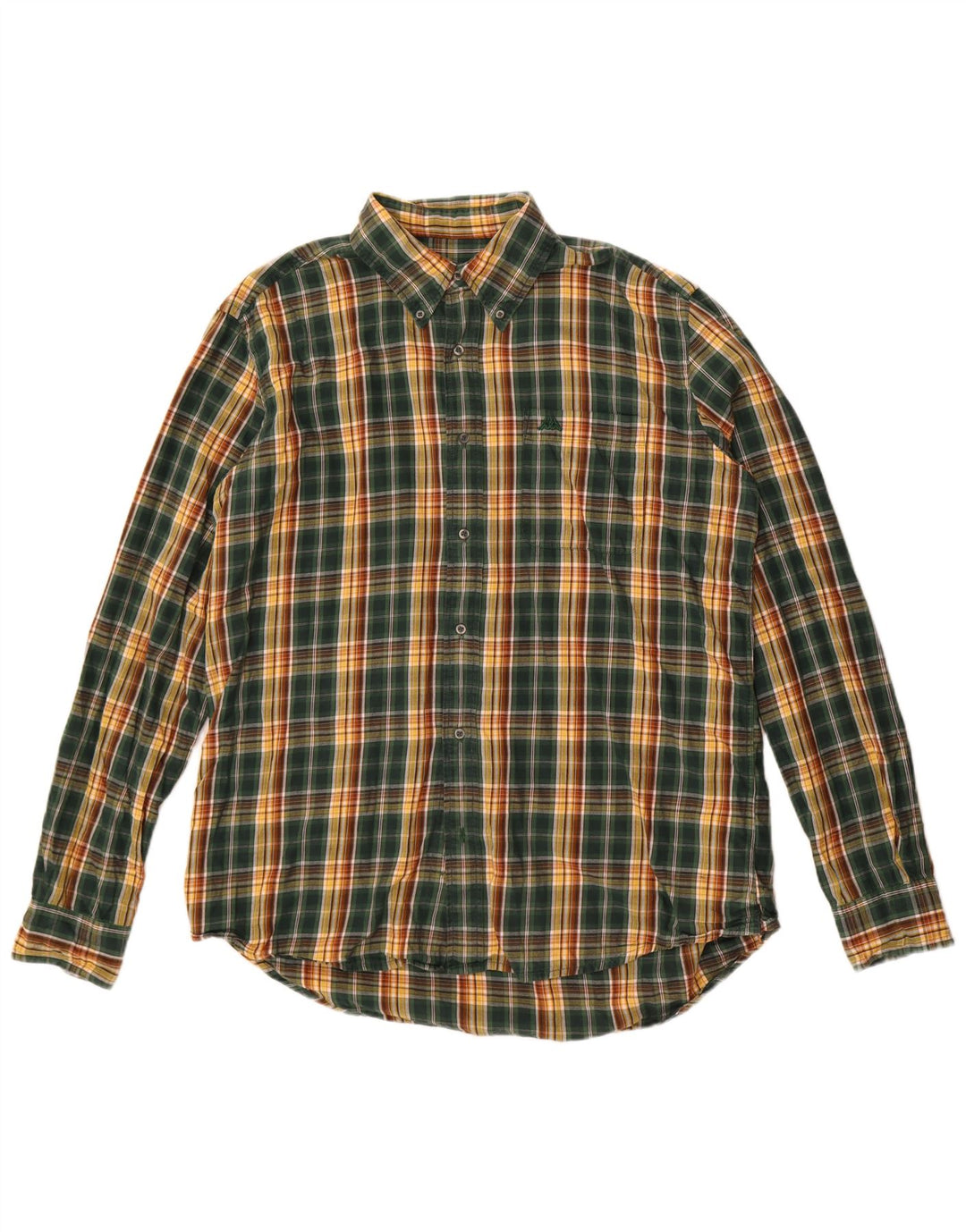 Camisa masculina de flanela Kappa XL verde algodão xadrez