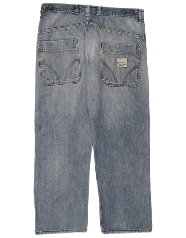 Jeans retos femininos Carrera W38 L29 algodão azul