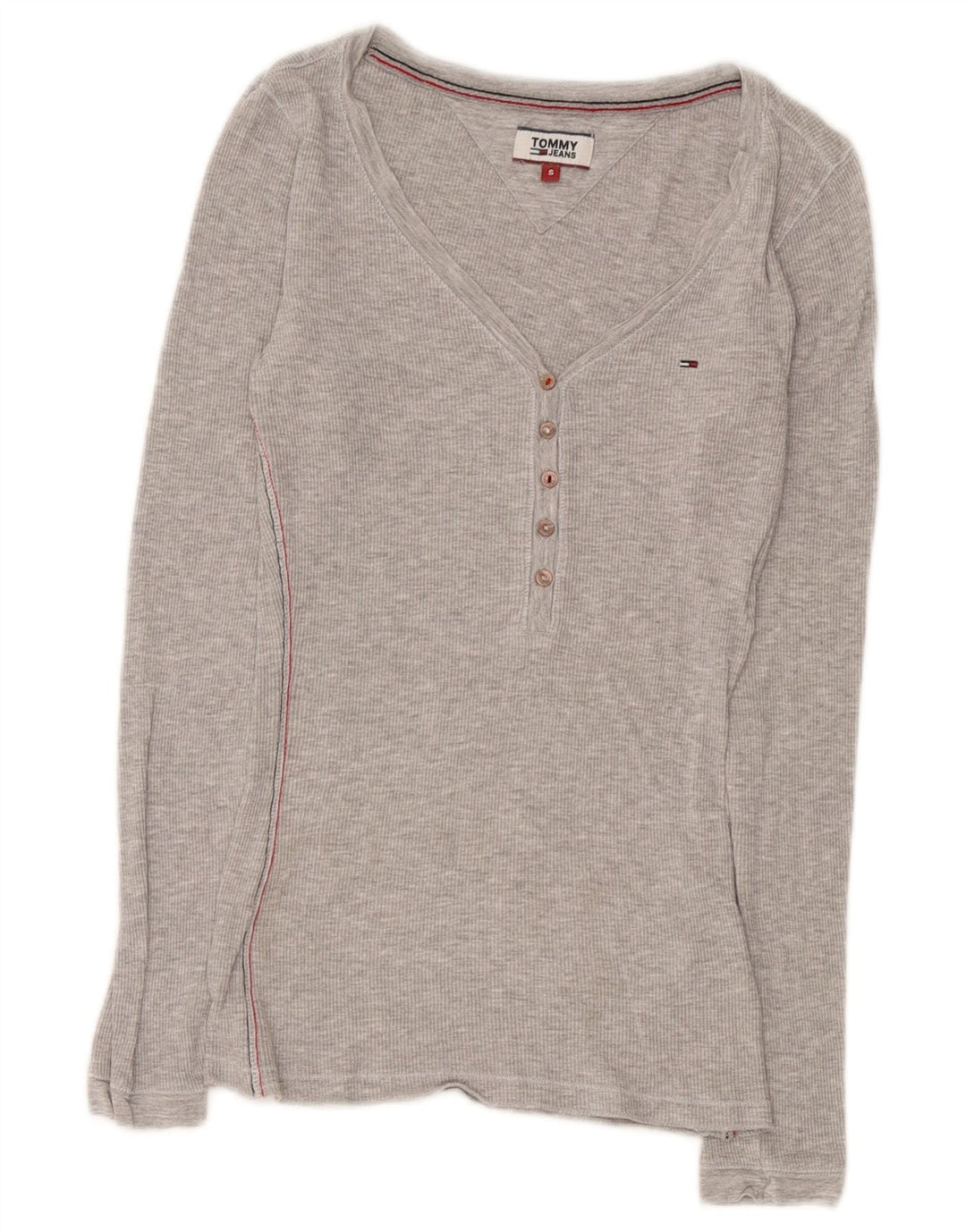 Top Tommy Hilfiger Mulher Manga Longa UK 8 Pequeno Viscose Cinza
