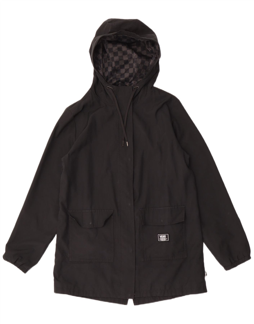Capa de chuva com capuz feminino Vans UK 14 médio preto poliéster
