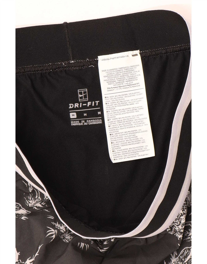 Nike Womens Dri Fit Graphic Sport Shorts UK 14 Médio Preto Poliéster