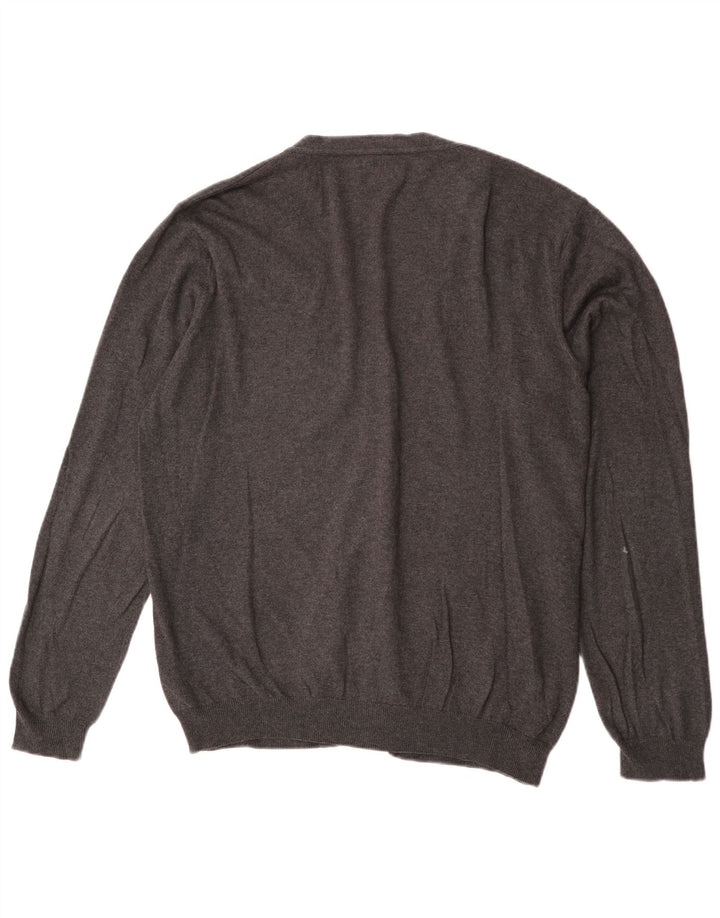 Suéter cardigã masculino Marks & Spencer grande algodão cinza