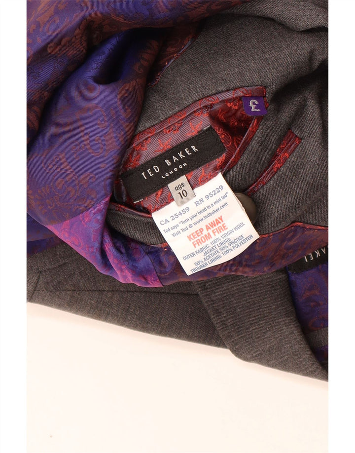 Jaqueta blazer de 2 botões Ted Baker Boys 9-10 anos lã virgem cinza