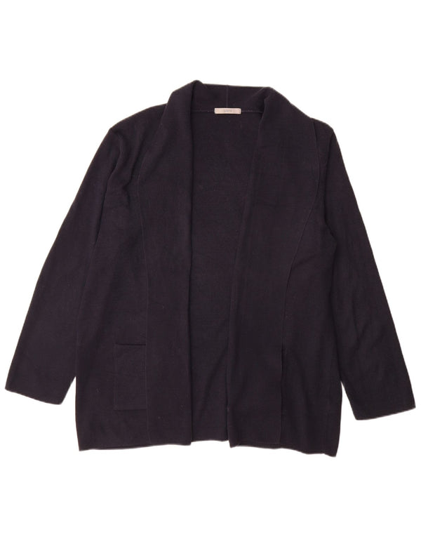 Suéter cardigã feminino Longline Marks & Spencer Reino Unido 16 grande azul marinho